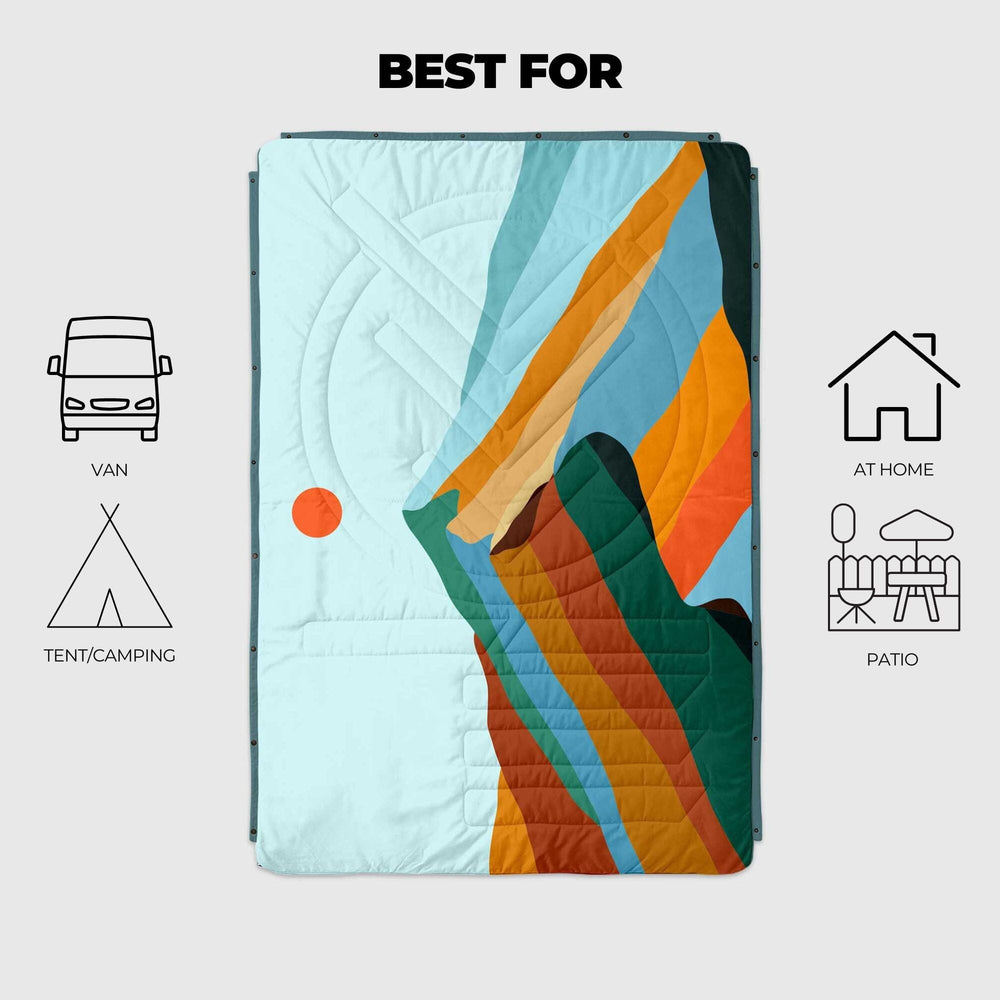 VOITED CloudTouch® Indoor/Outdoor Camping Blanket - Blue Mountain