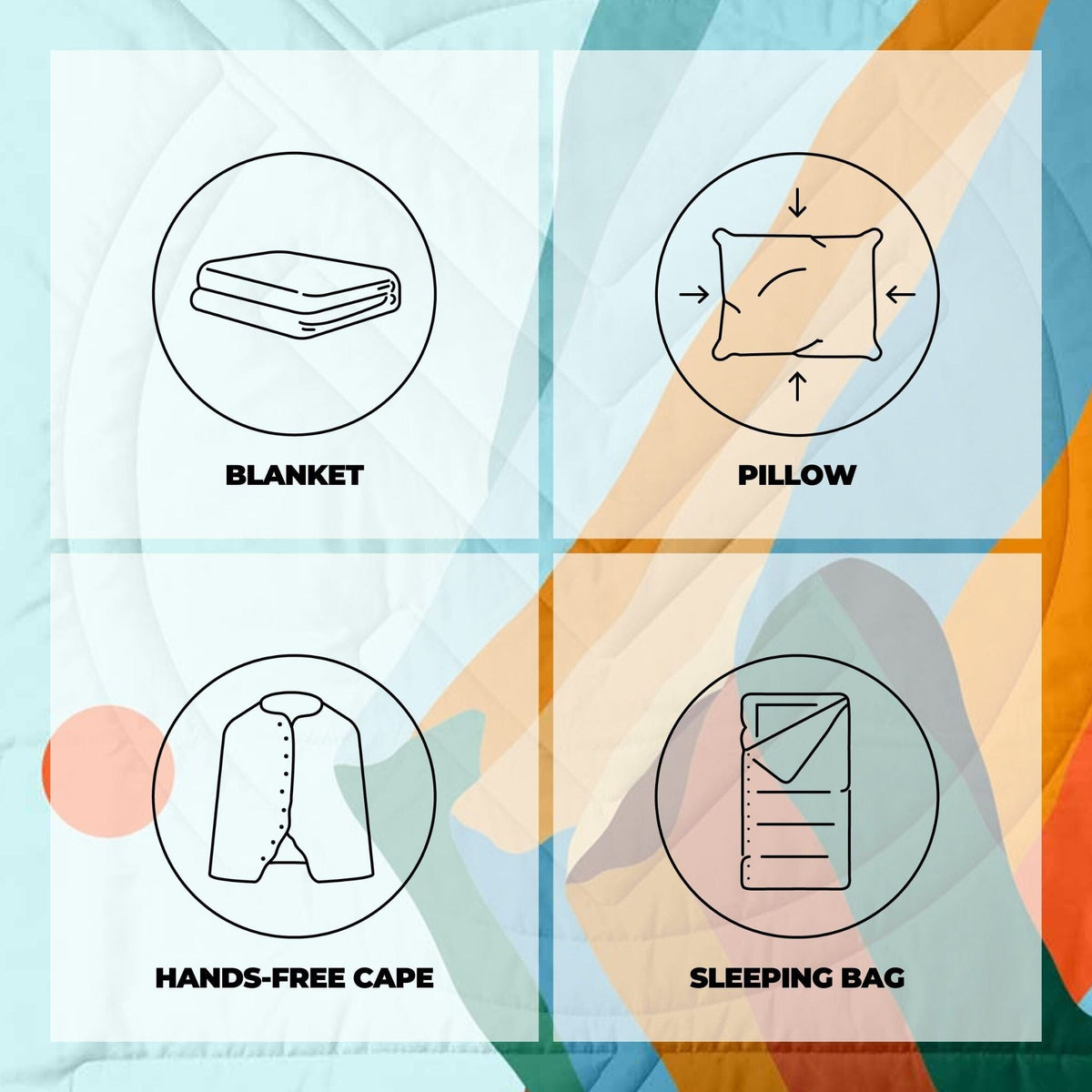 VOITED CloudTouch® Indoor/Outdoor Camping Blanket - Blue Mountain Blankets VOITED 