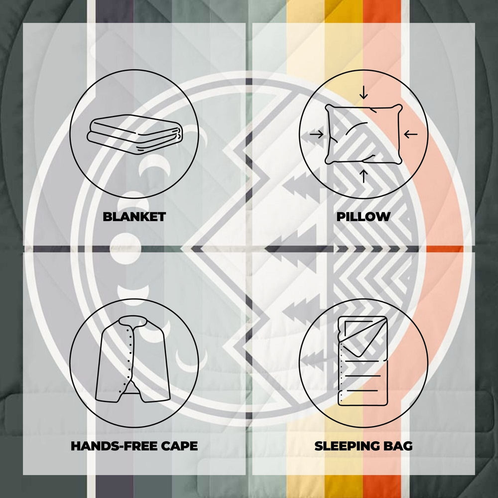 VOITED CloudTouch® Indoor/Outdoor Camping Blanket - Camp Vibes / Greengabel