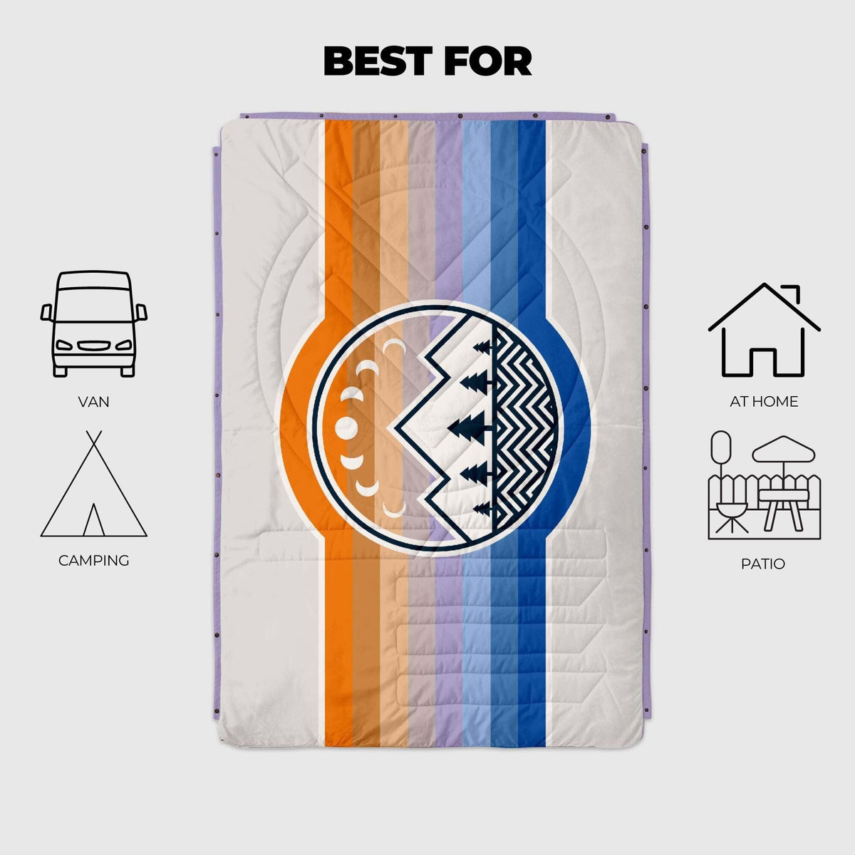 VOITED CloudTouch® Indoor/Outdoor Camping Blanket - Camp Vibes Powder Blankets VOITED 