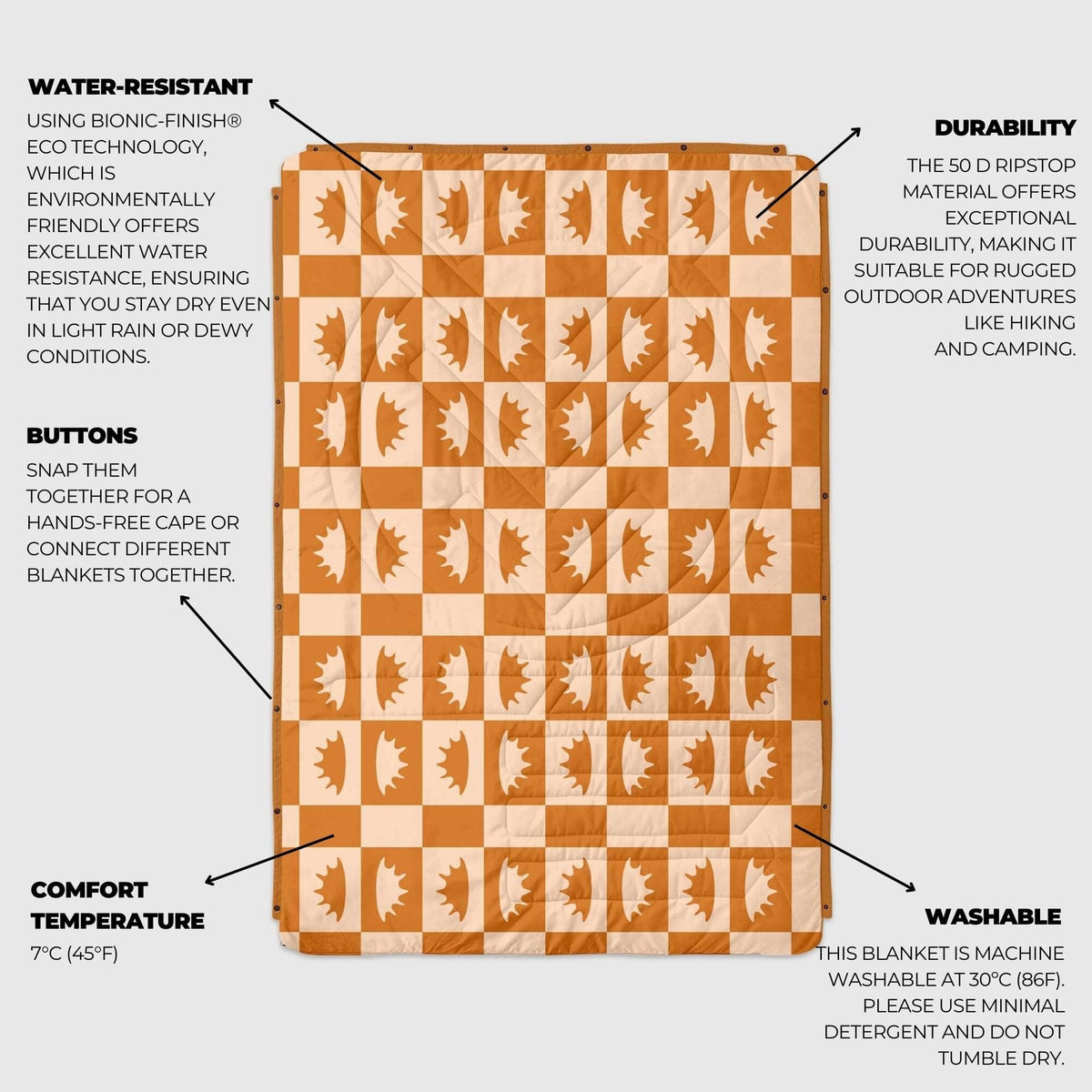 VOITED CloudTouch® Indoor/Outdoor Camping Blanket - Concha Blankets VOITED 