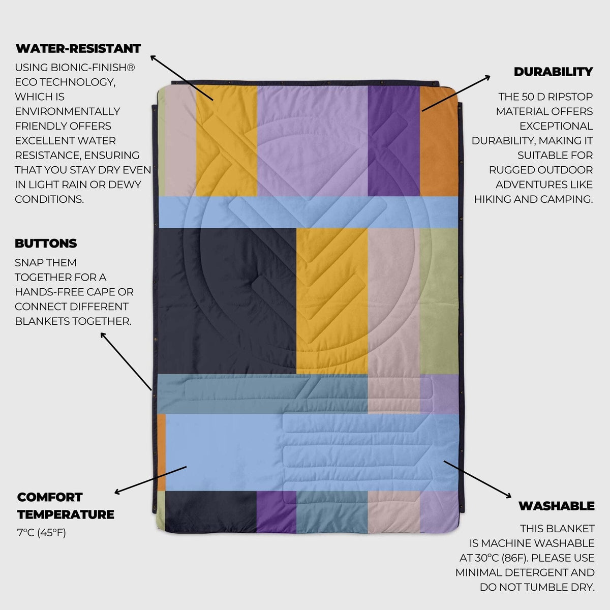 VOITED CloudTouch® Indoor/Outdoor Camping Blanket - Fleek Blankets VOITED 