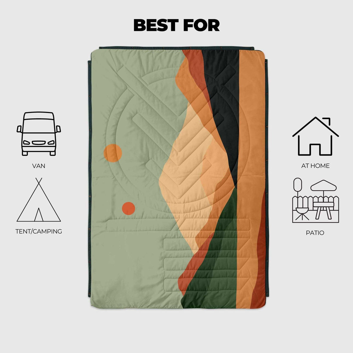 VOITED CloudTouch® Indoor/Outdoor Camping Blanket - Jasper / Tree Green Blankets VOITED 
