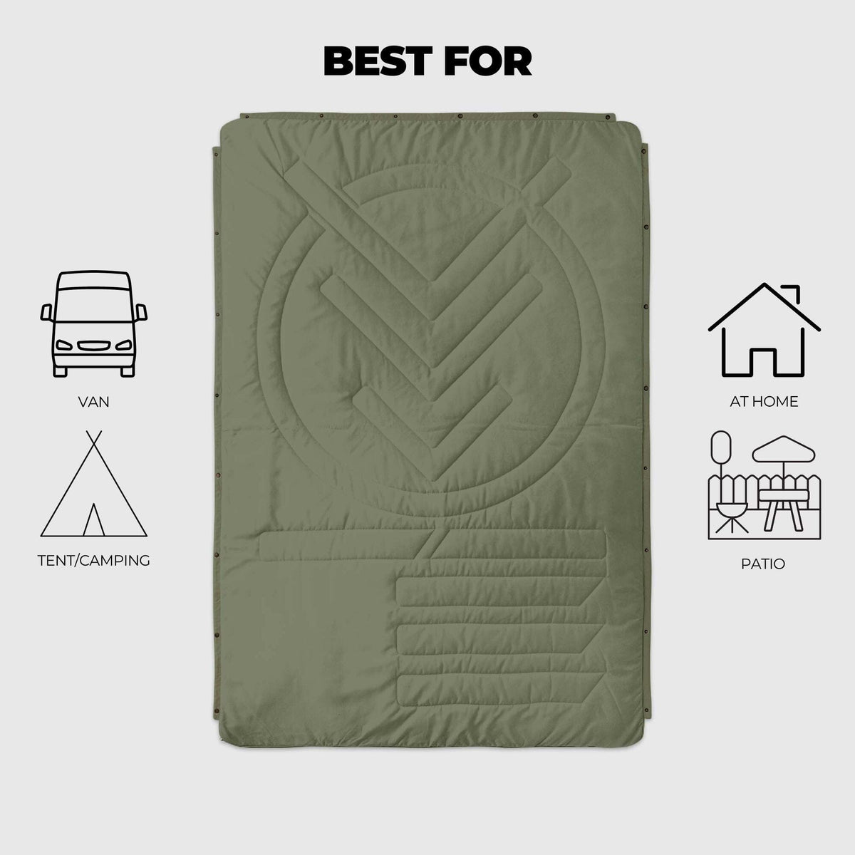 VOITED CloudTouch® Indoor/Outdoor Camping Blanket - Olive Blankets VOITED 