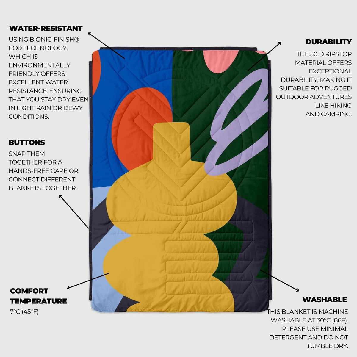 VOITED CloudTouch® Indoor/Outdoor Camping Blanket - Out The Window Blankets VOITED 