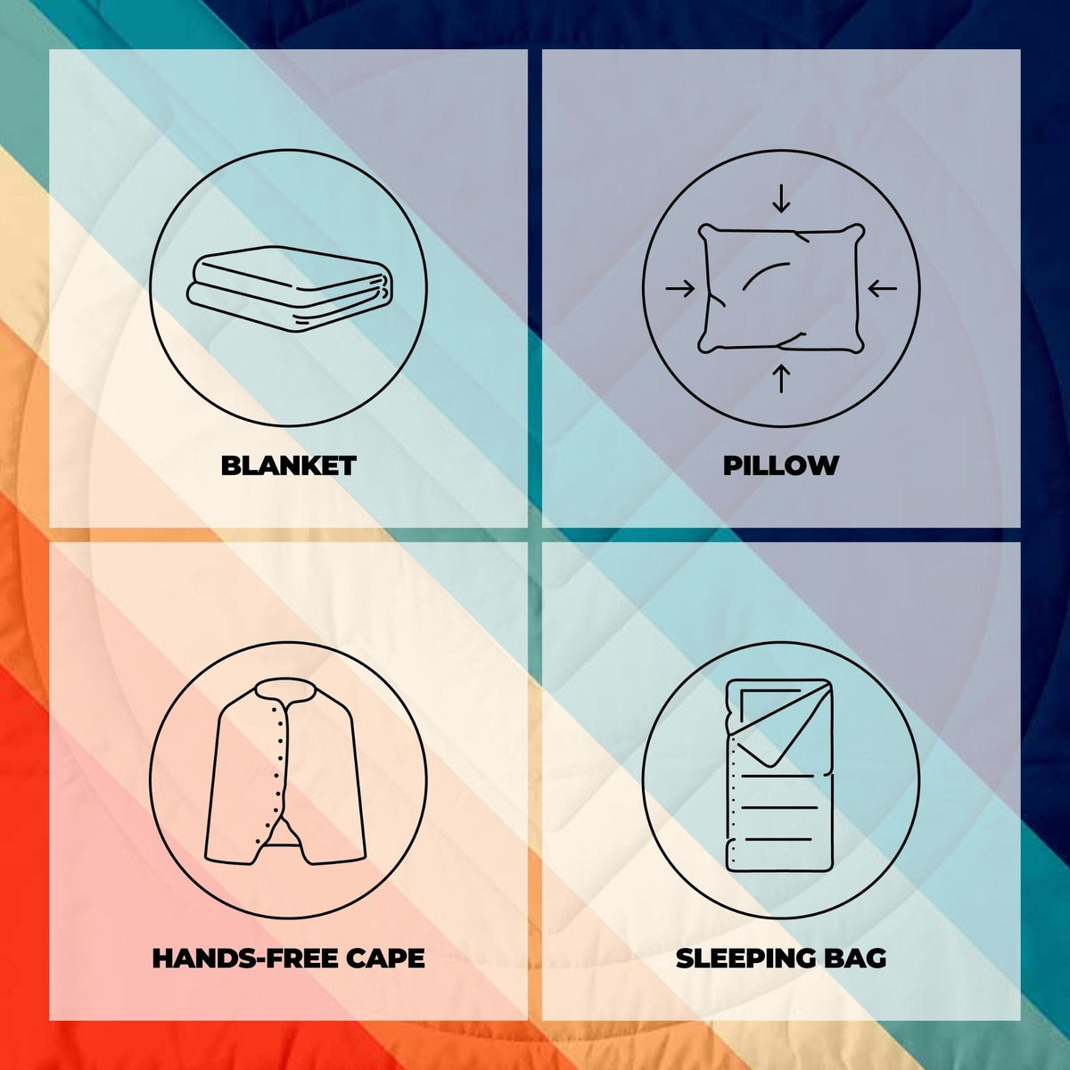 VOITED CloudTouch® Indoor/Outdoor Camping Blanket - Rainbow Blankets VOITED 