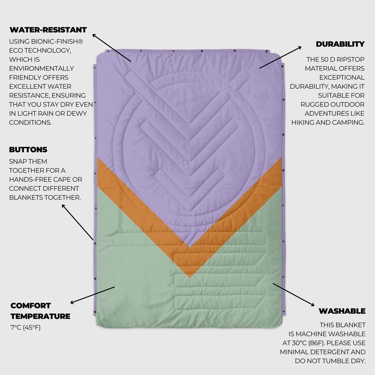 VOITED CloudTouch® Indoor/Outdoor Camping Blanket - Spring Break Blankets VOITED 