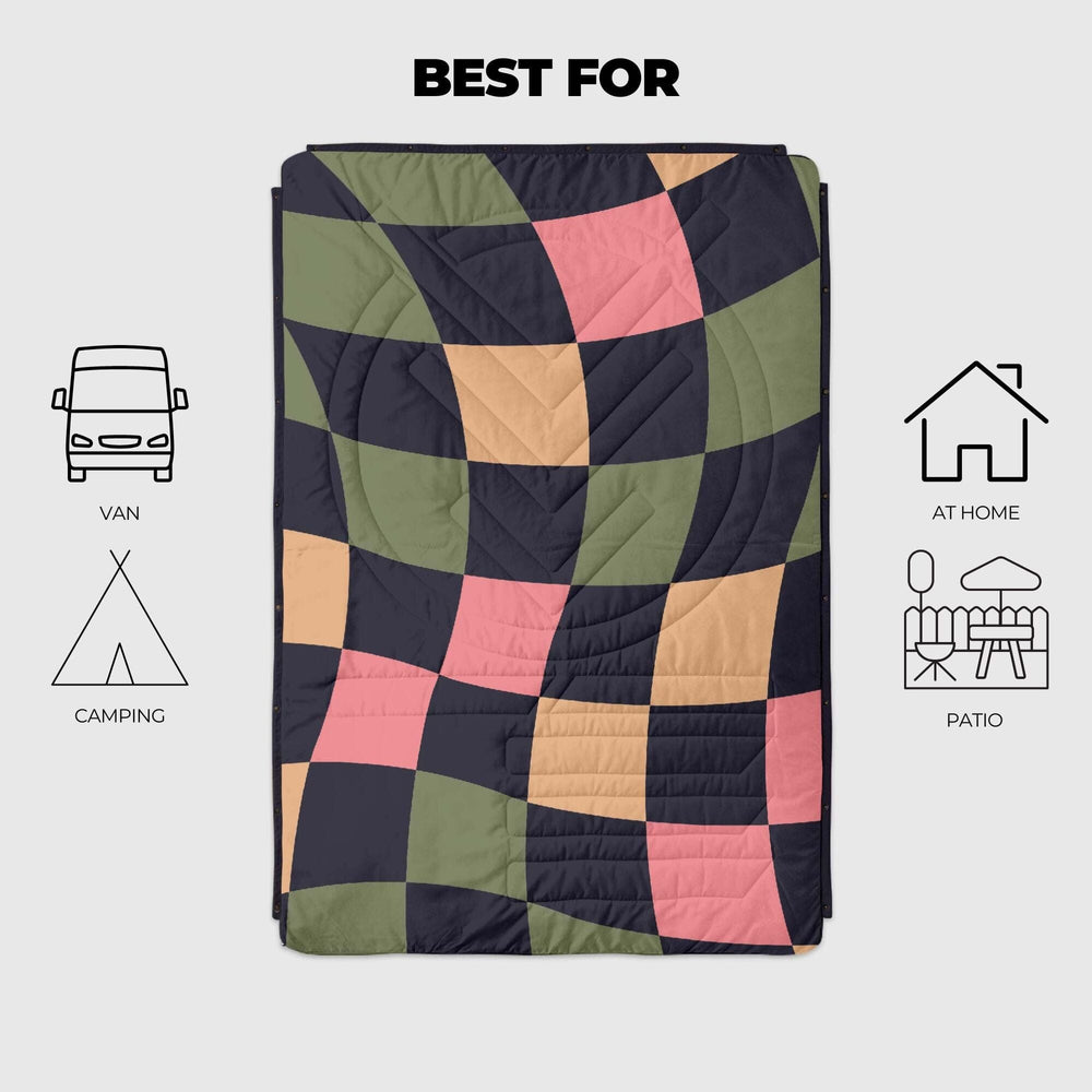 VOITED CloudTouch® Indoor/Outdoor Camping Blanket - Wavecheck