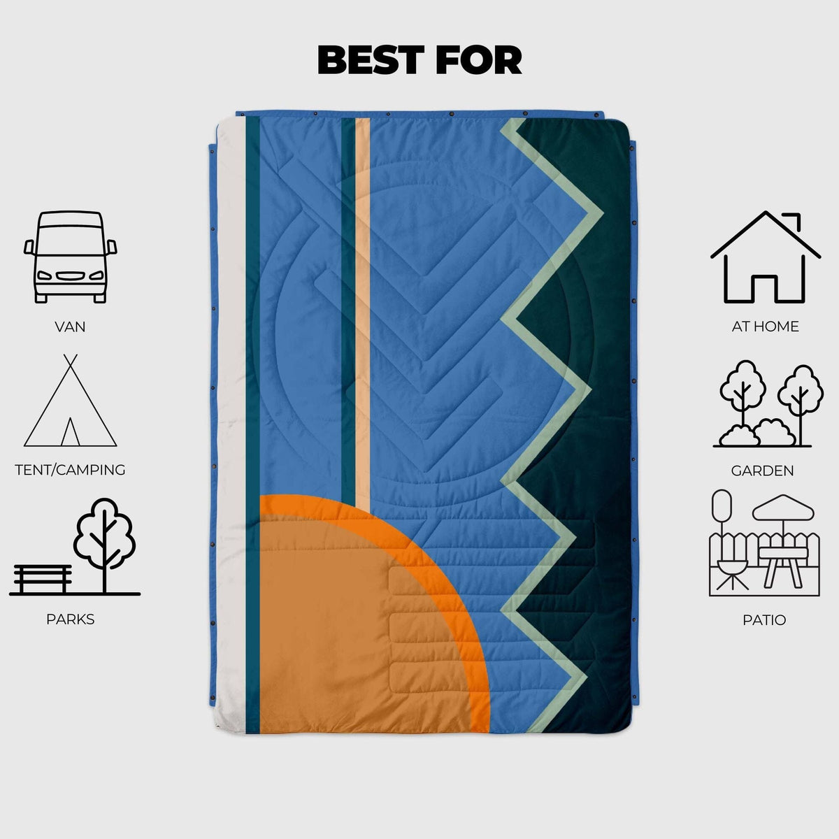 VOITED Fleece Outdoor Camping Blanket - Blue Hour Blankets VOITED 