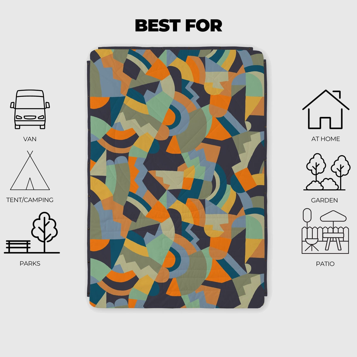 VOITED Fleece Outdoor Camping Blanket - Farmers Market Blankets VOITED 