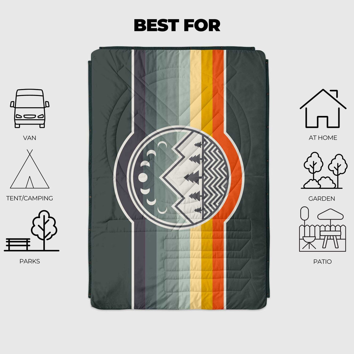 VOITED Fleece Outdoor Camping Blanket - Camp Vibes / Greengabel Blankets VOITED 