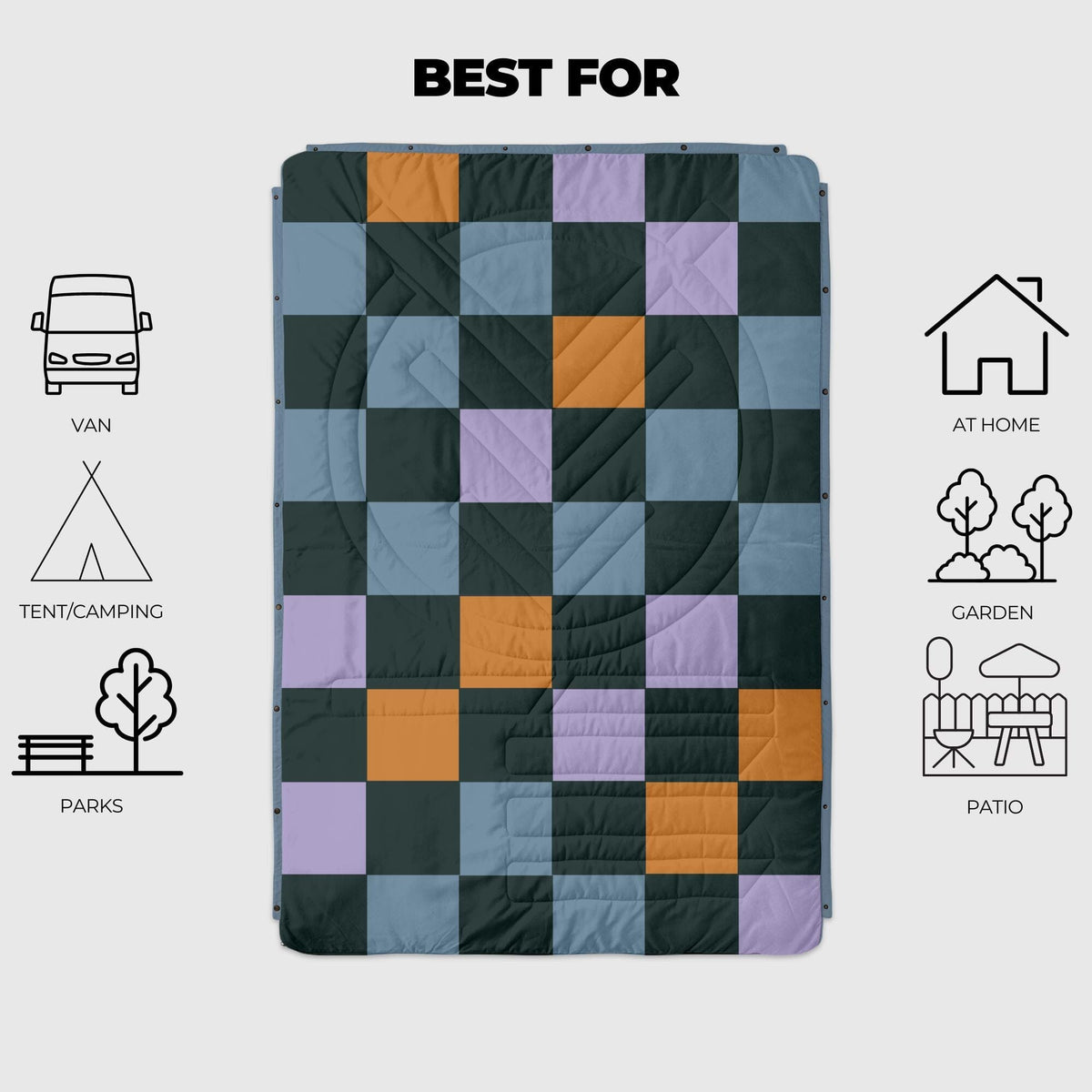 VOITED Fleece Outdoor Camping Blanket - Cheeckers Blankets VOITED 