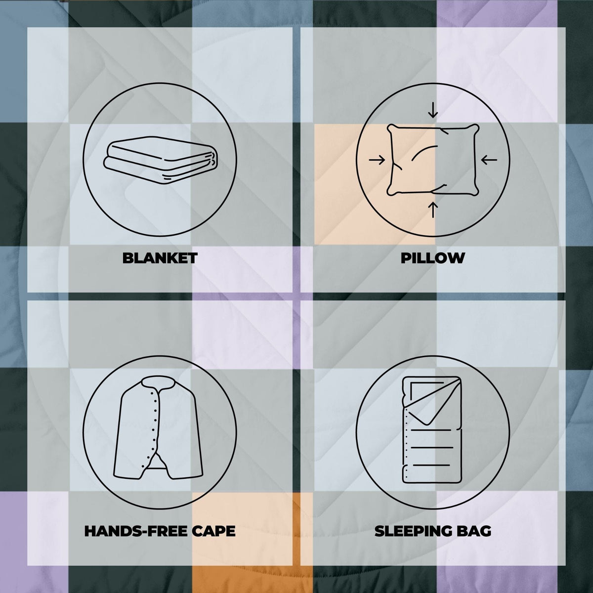 VOITED Fleece Outdoor Camping Blanket - Cheeckers Blankets VOITED 