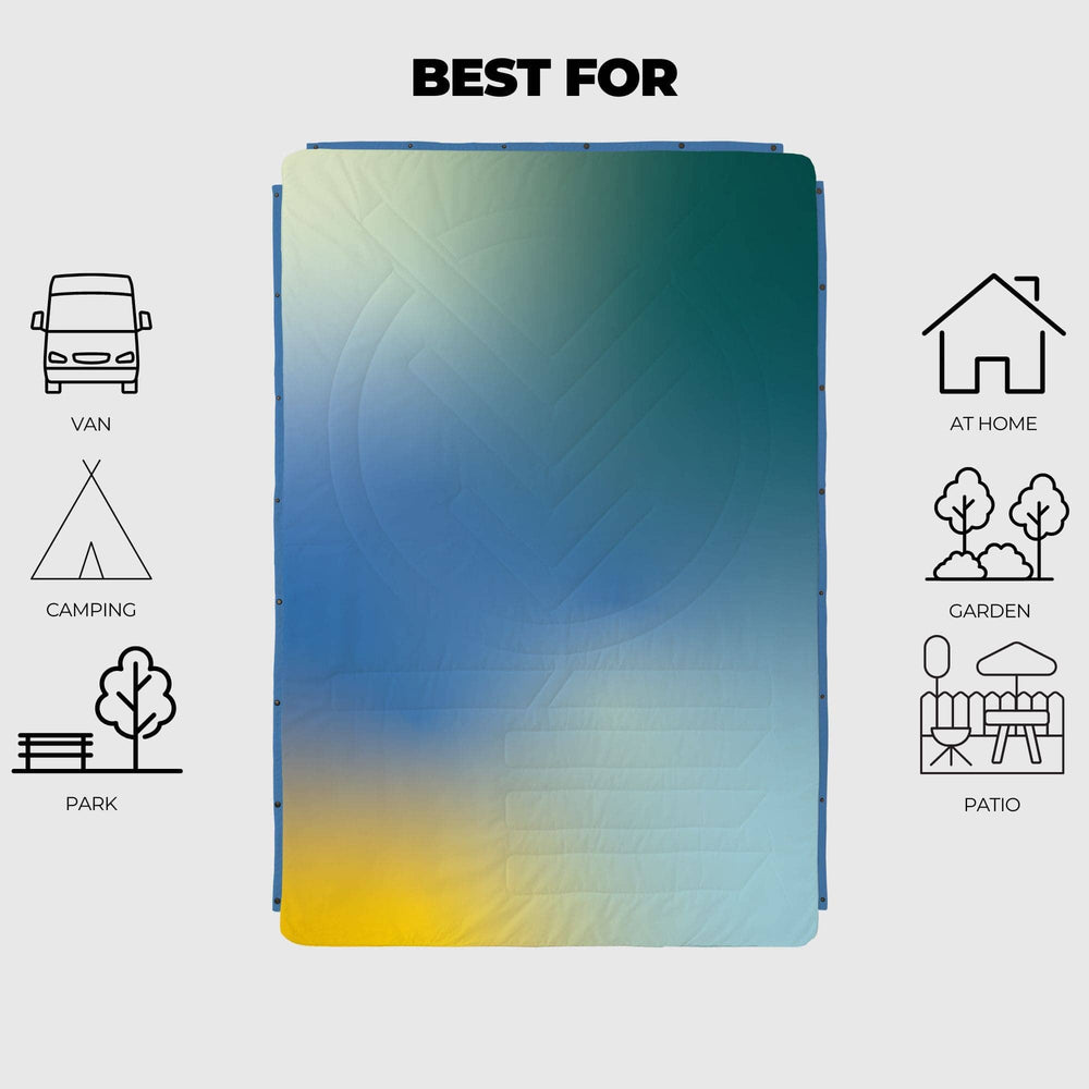 VOITED Fleece Outdoor Camping Blanket - Sea Mist