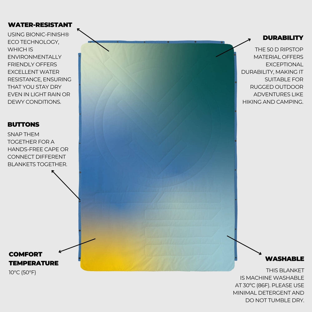 VOITED Fleece Outdoor Camping Blanket - Sea Mist