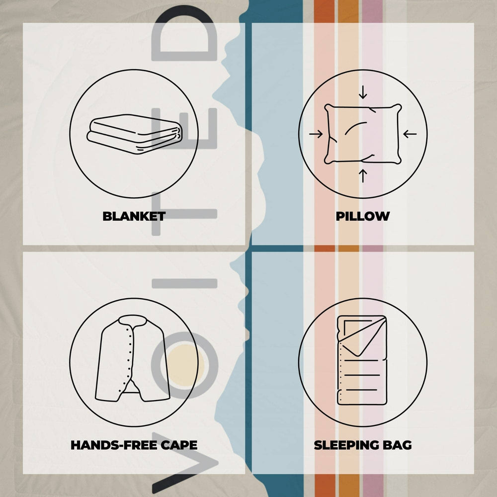 VOITED Fleece Outdoor Camping Blanket - Snowy Peak