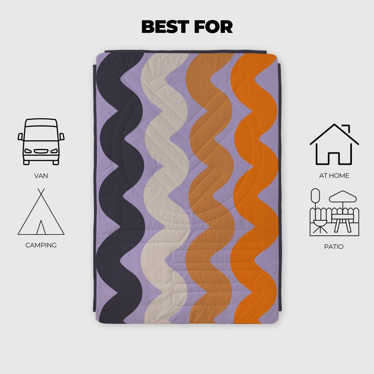 VOITED Mini Traveler Cream Indoor / Outdoor Camping Blanket - Tide Blankets VOITED 