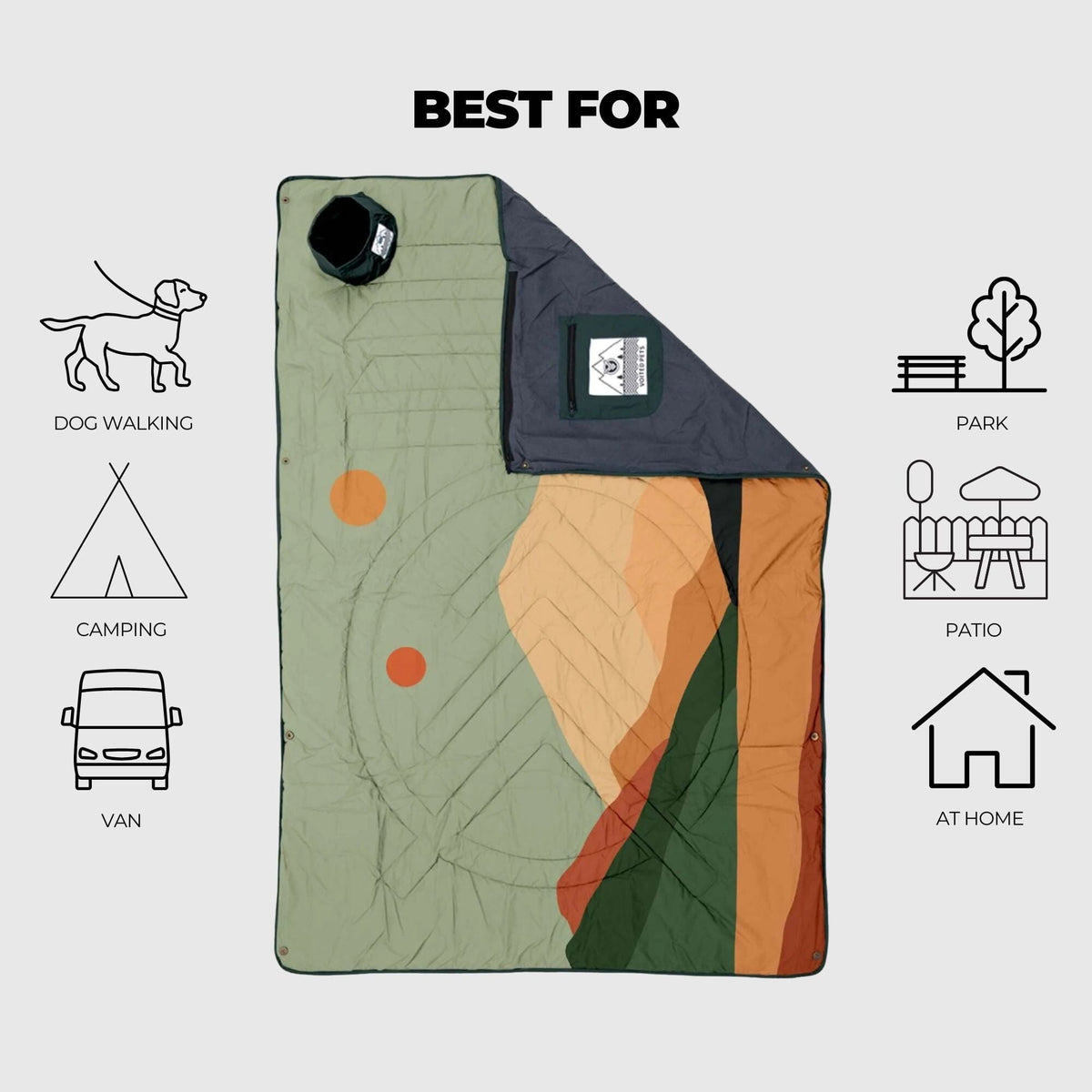 VOITED Quilted Premium Recycled Pet Blanket - Jasper Blankets VOITED 