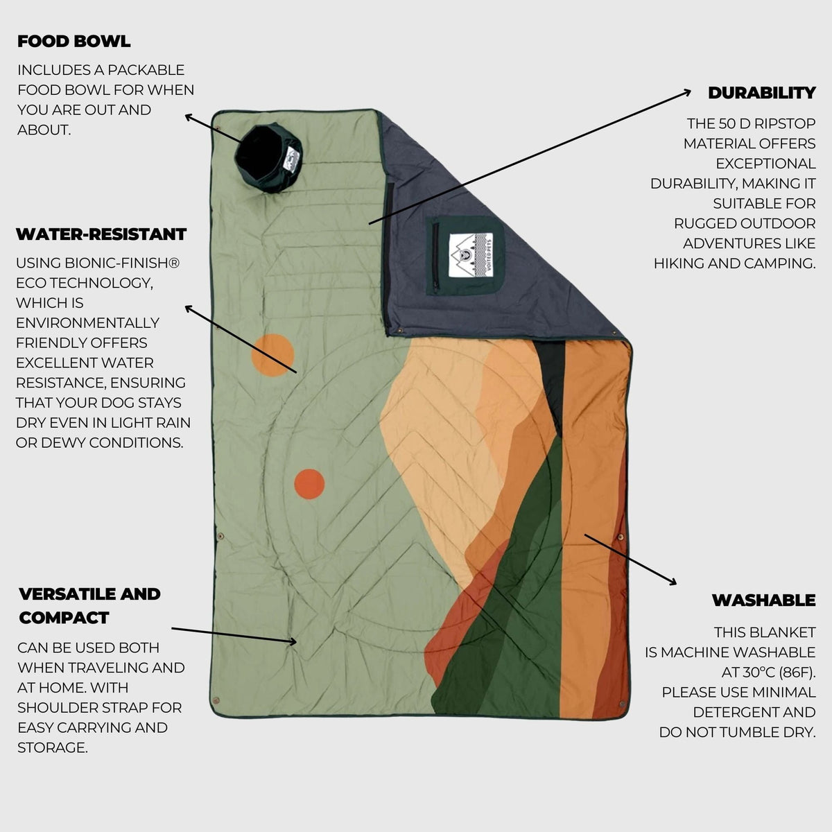 VOITED Quilted Premium Recycled Pet Blanket - Jasper Blankets VOITED 