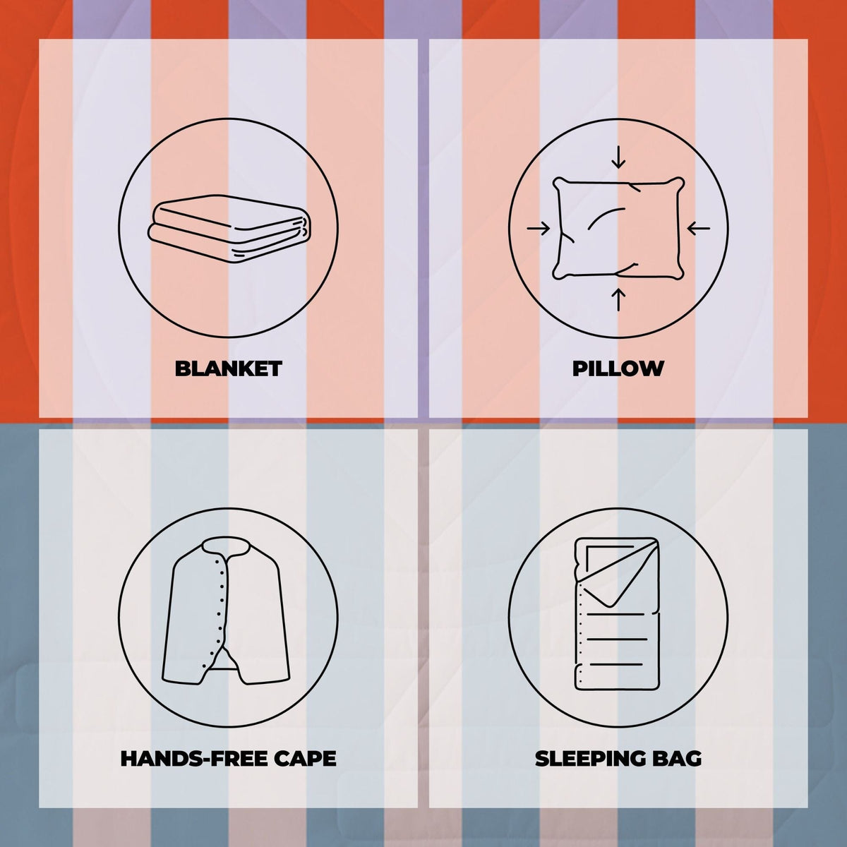 VOITED Recycled Ripstop Outdoor Camping Blanket - Arctic Mist/Digital Lavender Blankets VOITED 