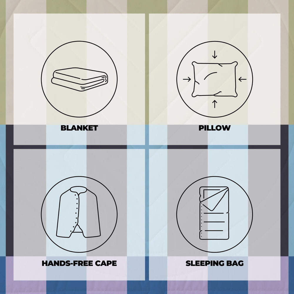 VOITED Recycled Ripstop Outdoor Camping Blanket - Azure