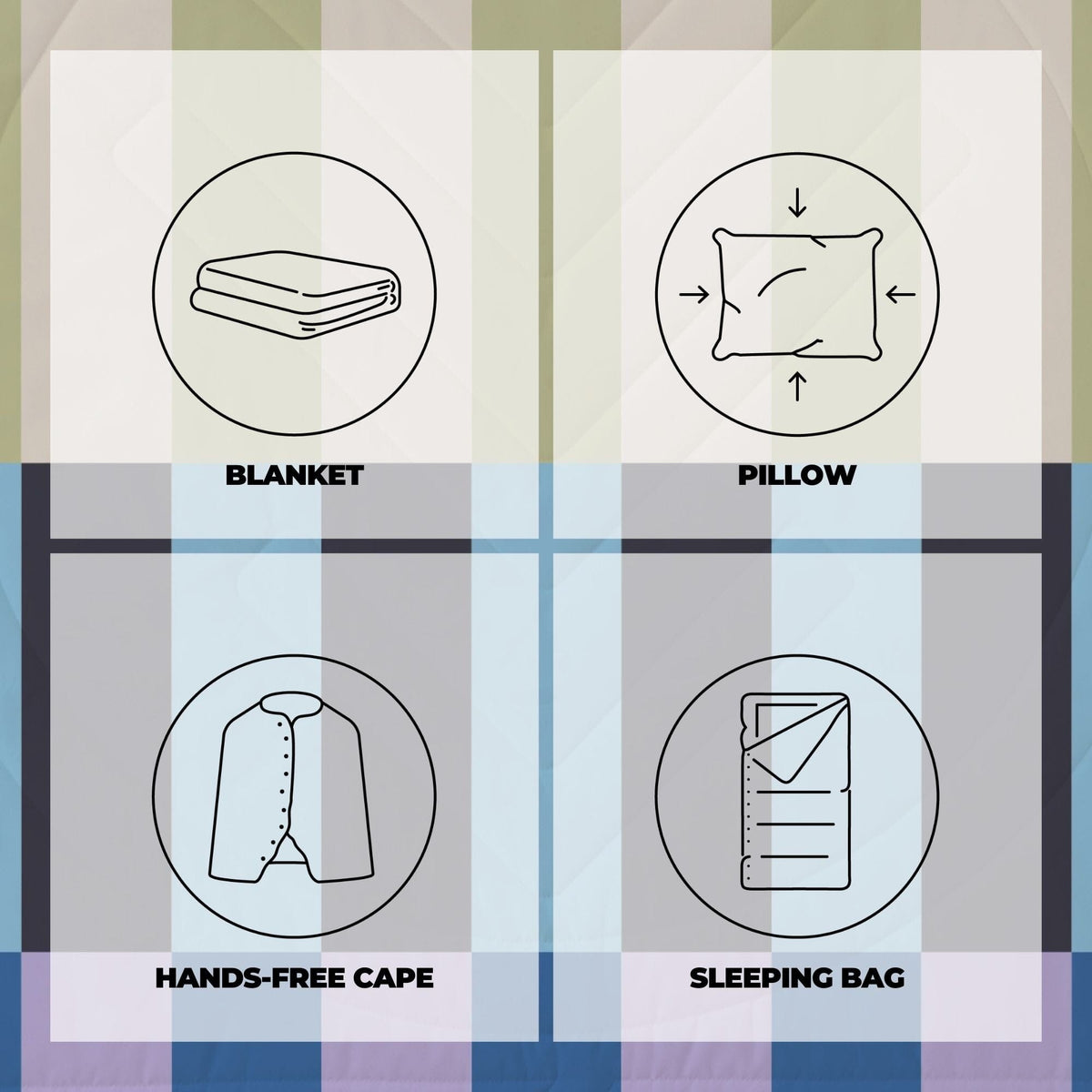 VOITED Recycled Ripstop Outdoor Camping Blanket - Azure Blankets VOITED 