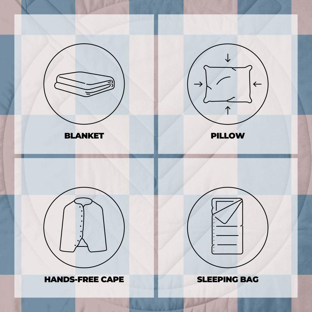 
VOITED Couverture de camping extérieure en Ripstop recyclé - Blue Dancer/Sundial
