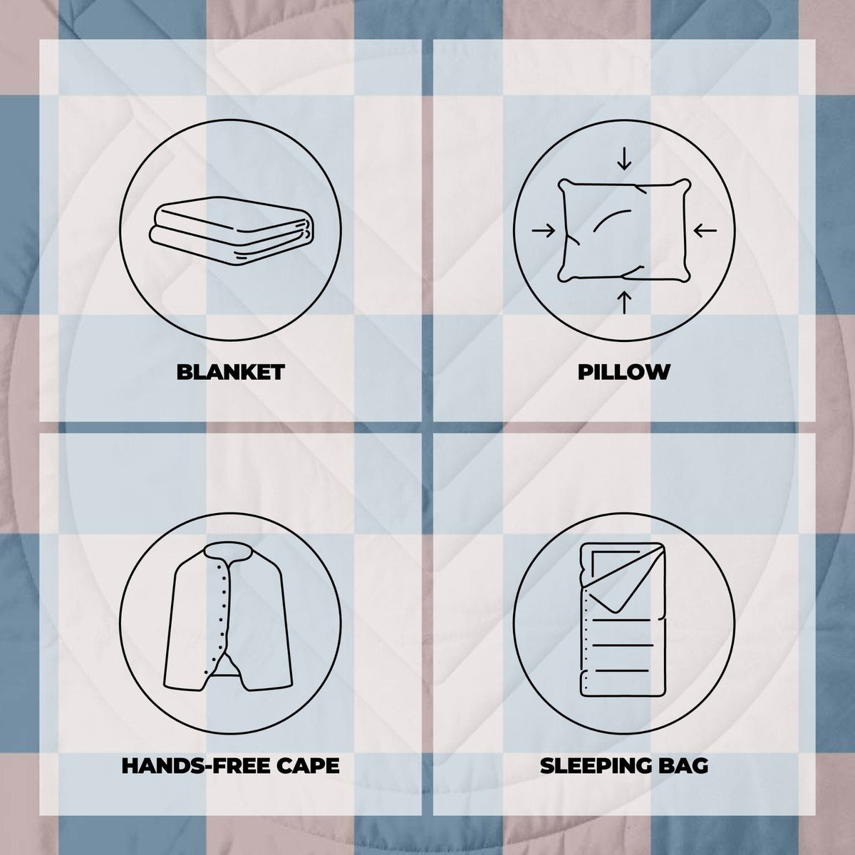 VOITED Recycled Ripstop Outdoor Camping Blanket - Blue Dancer/Sundial Blankets VOITED 