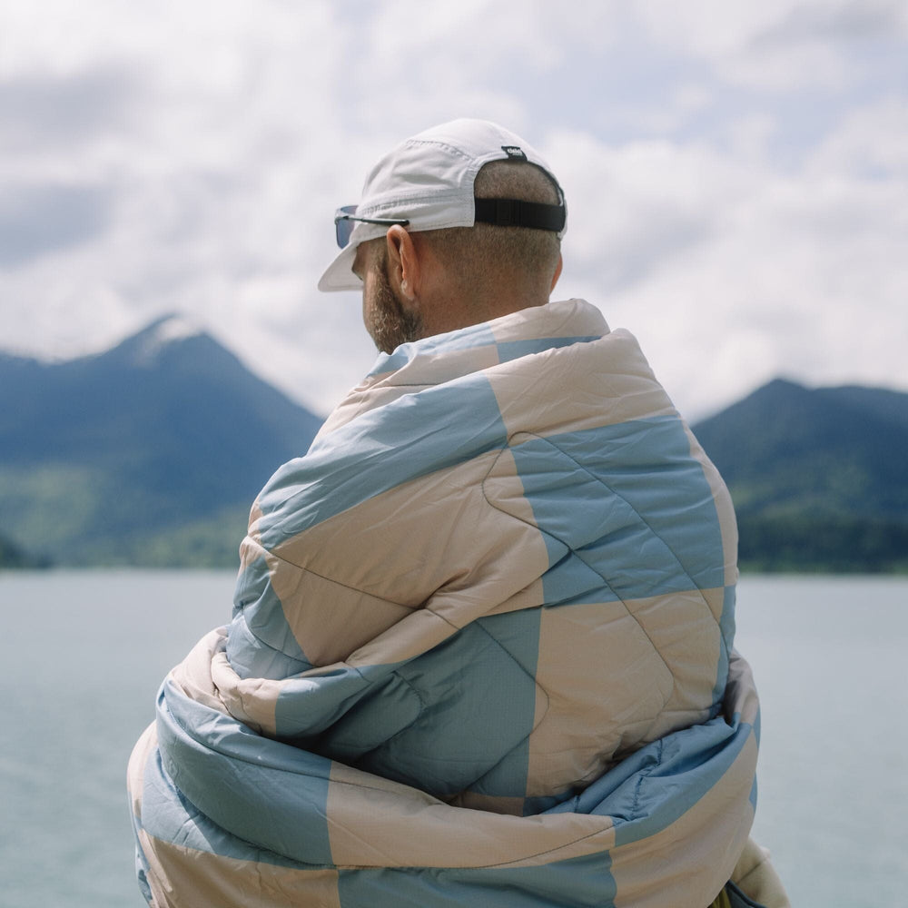 
VOITED Couverture de camping extérieure en Ripstop recyclé - Blue Dancer/Sundial
