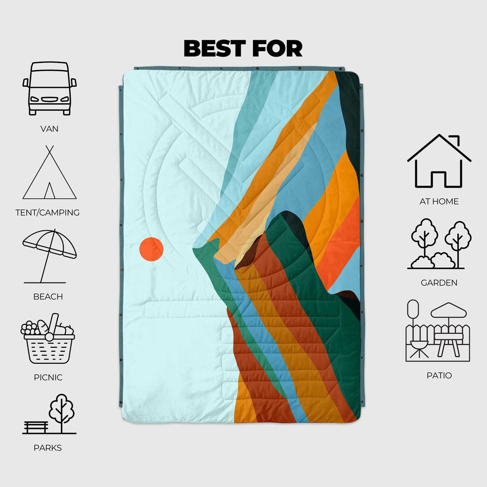 
VOITED Couverture de camping extérieure en Ripstop recyclé - Blue Mountain
