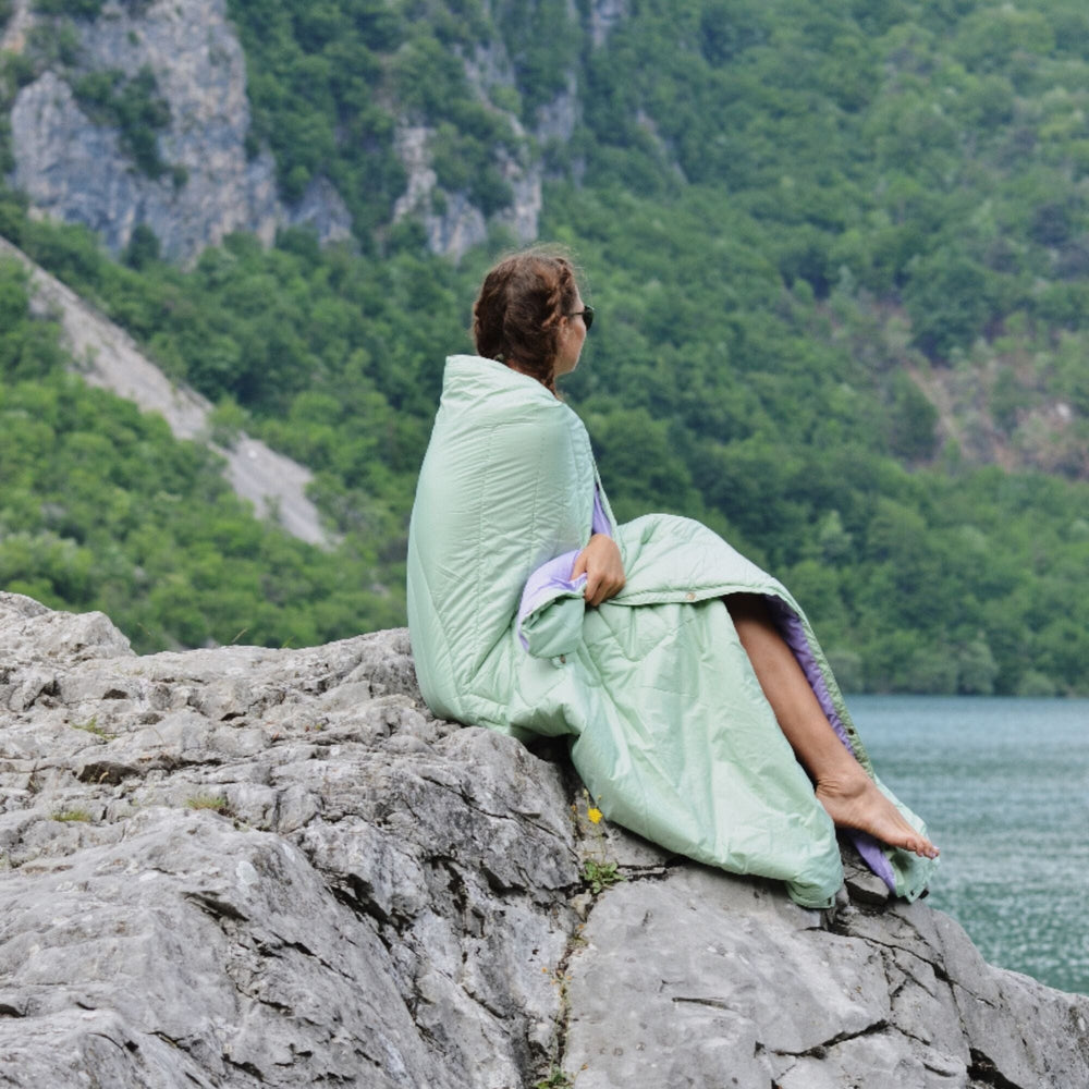 
VOITED Couverture de camping extérieure en Ripstop recyclé - Cameo Green/Digital Lavender
