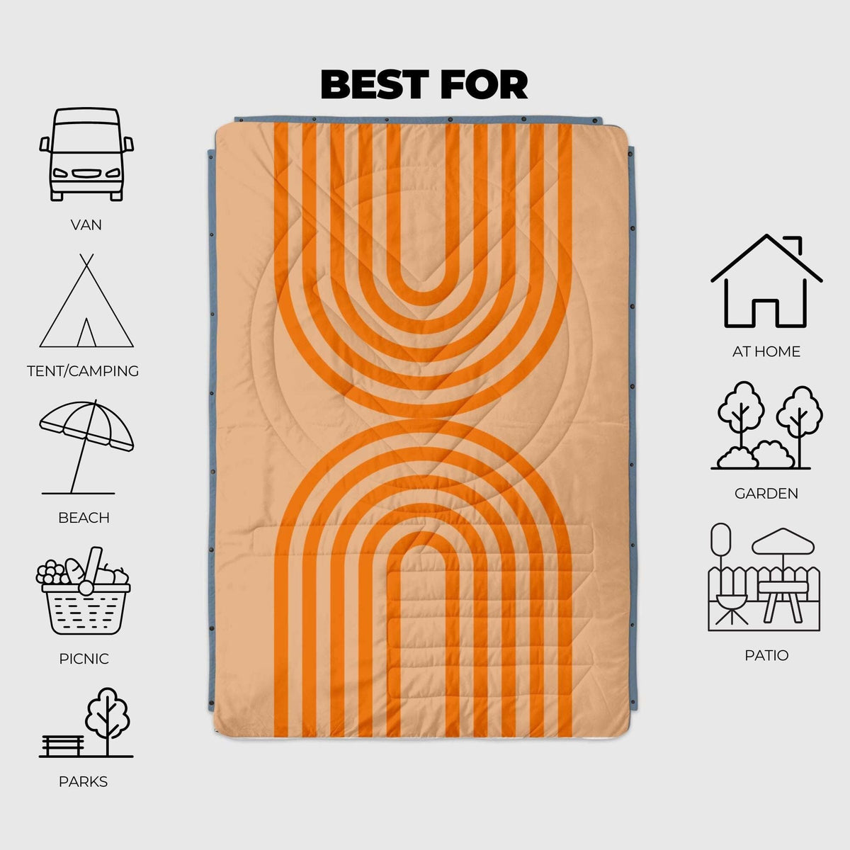 VOITED Recycled Ripstop Outdoor Camping Blanket - Court/Mountain Spring Blankets VOITED 