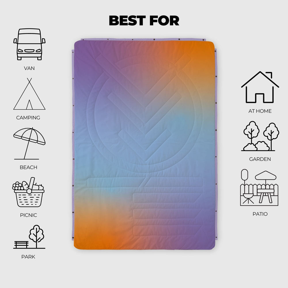 
VOITED Couverture de camping extérieure en Ripstop recyclé - Fuzzy Sunset
