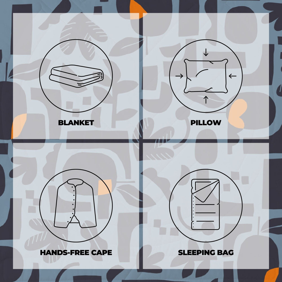 VOITED Recycled Ripstop Outdoor Camping Blanket - Lush Garden/Graphite Blankets VOITED 