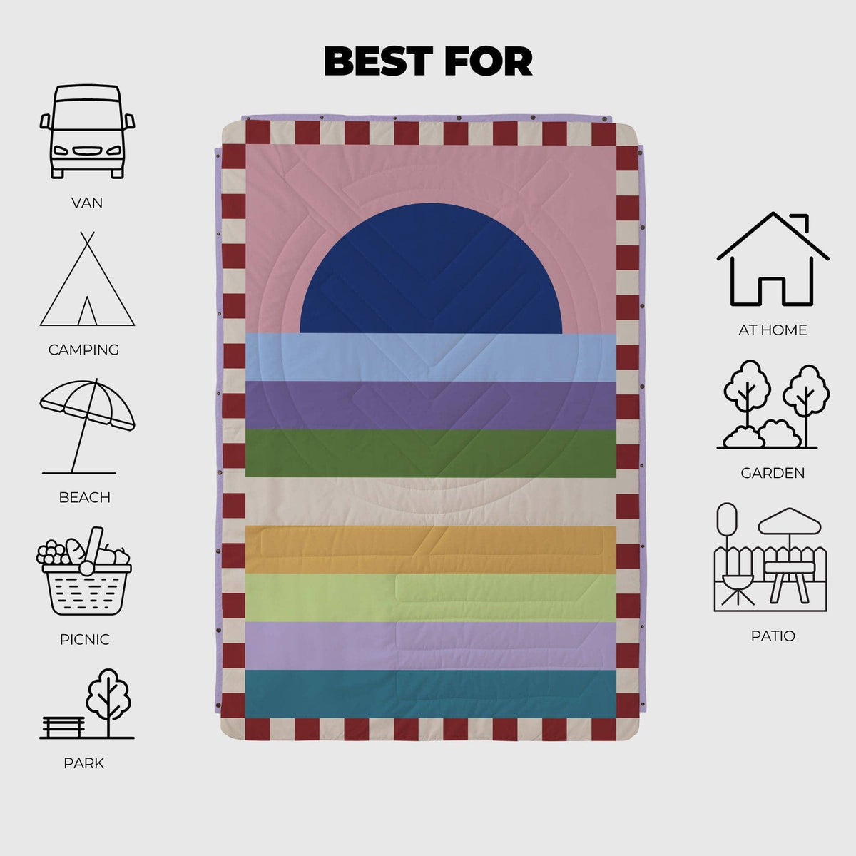 VOITED Recycled Ripstop Outdoor Camping Blanket - Moon River Blankets VOITED 