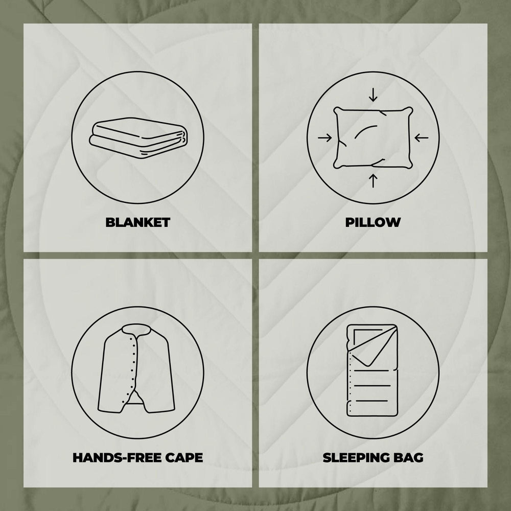 VOITED Recycled Ripstop Outdoor Camping Blanket - Olive/Mountain Spring Blankets VOITED 