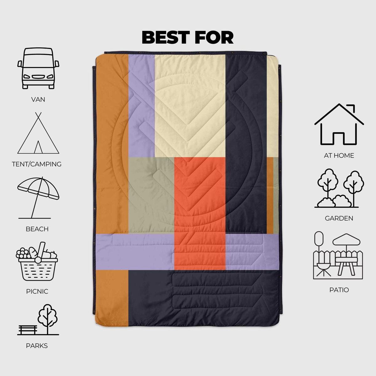 VOITED Recycled Ripstop Outdoor Camping Blanket - Patch Blankets VOITED 