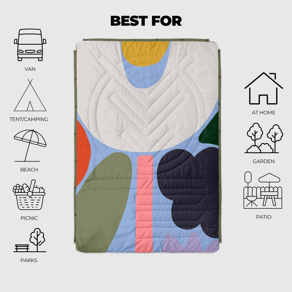 
VOITED Couverture de camping extérieure en Ripstop recyclé - Playtime/Olive
