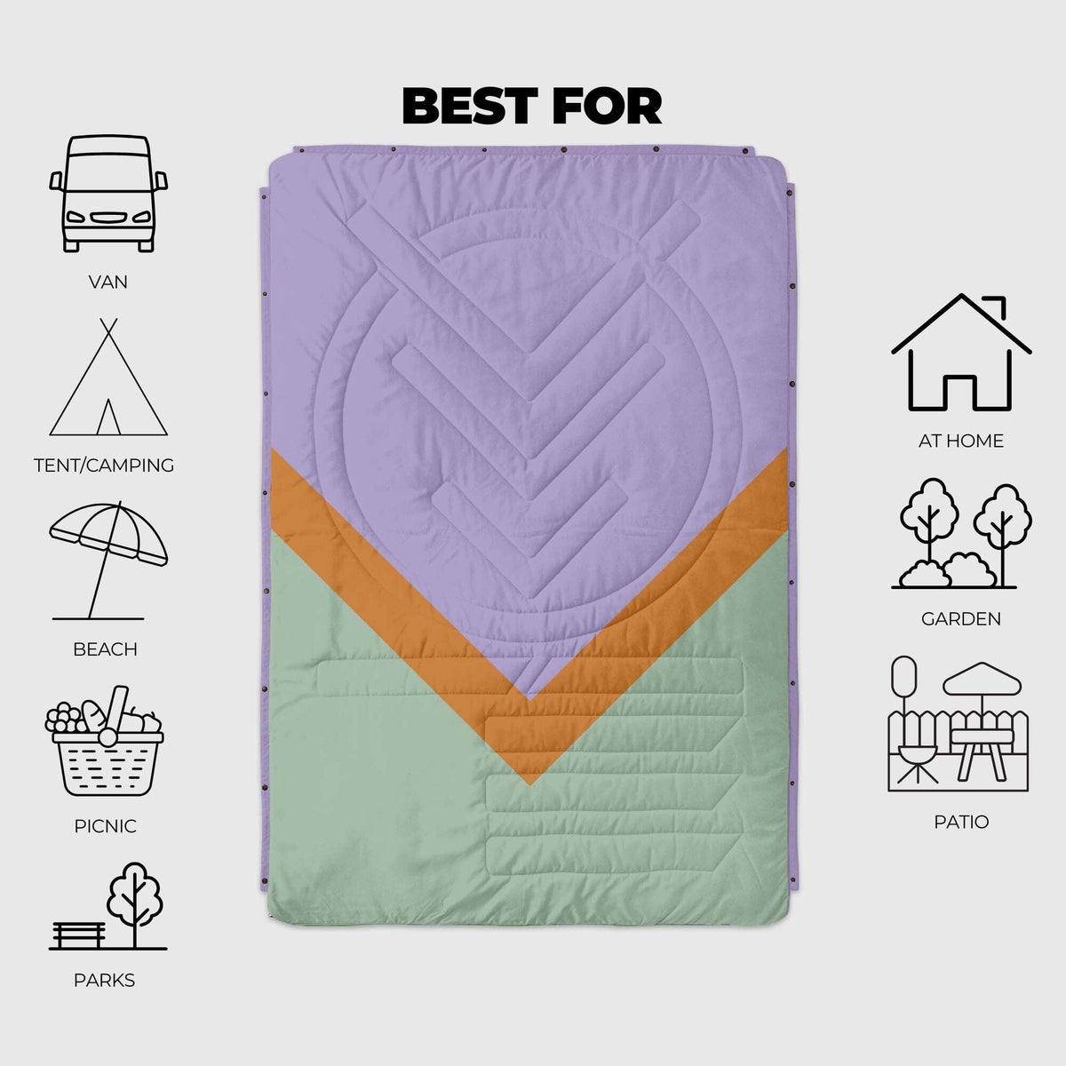 VOITED Recycled Ripstop Outdoor Camping Blanket - Spring Break/Digital Lavender Blankets VOITED 
