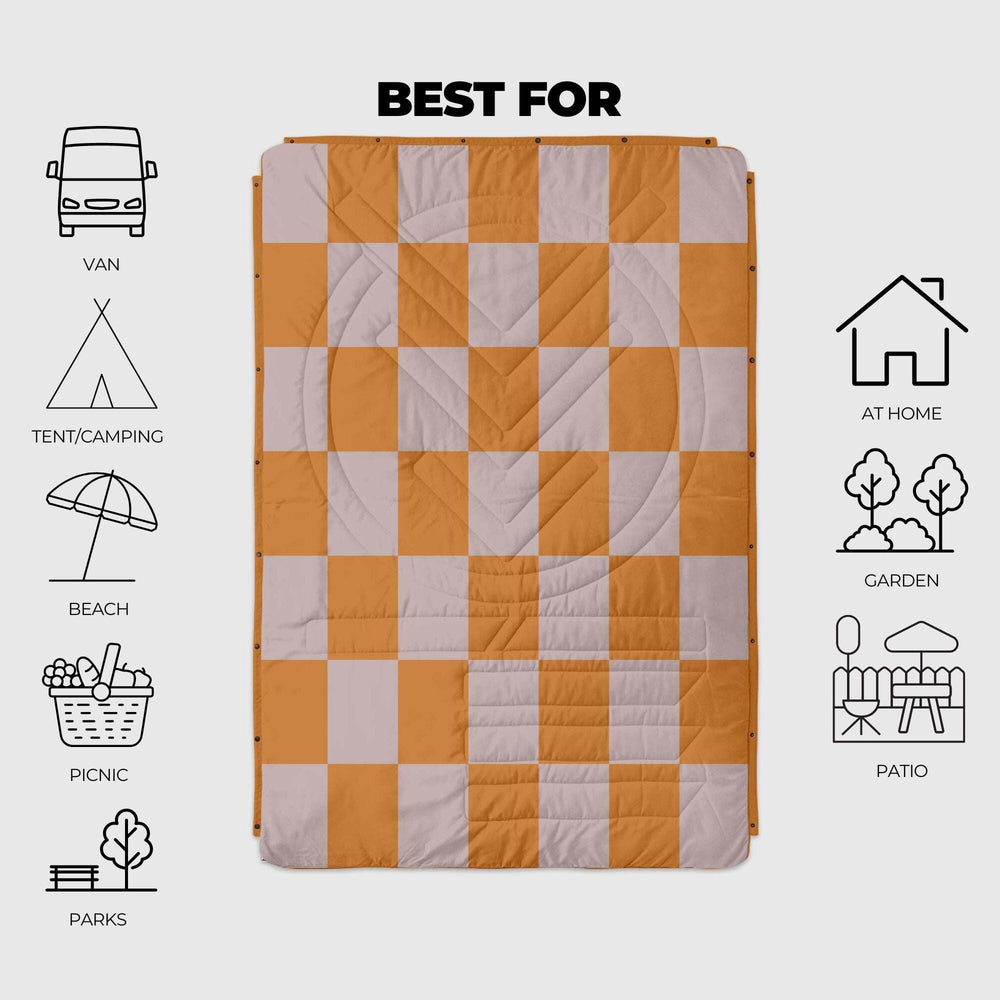 VOITED Recycled Ripstop Outdoor Camping Blanket - Suns Out/Sundial