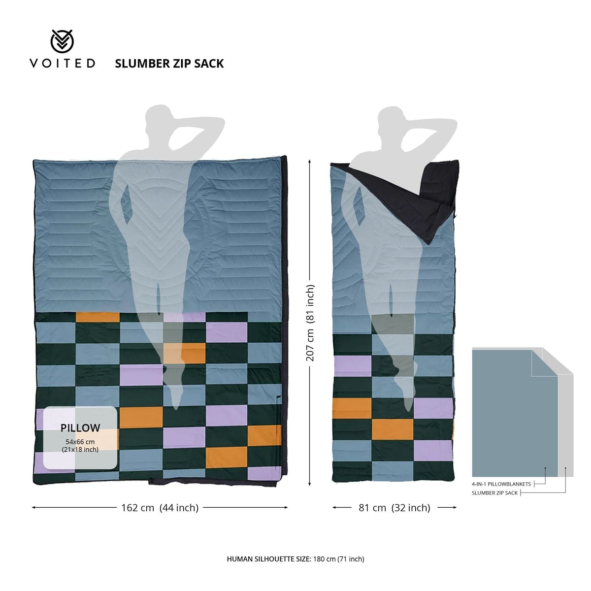 VOITED Slumber Zip Sack Blanket - Cabin Blankets VOITED EU 