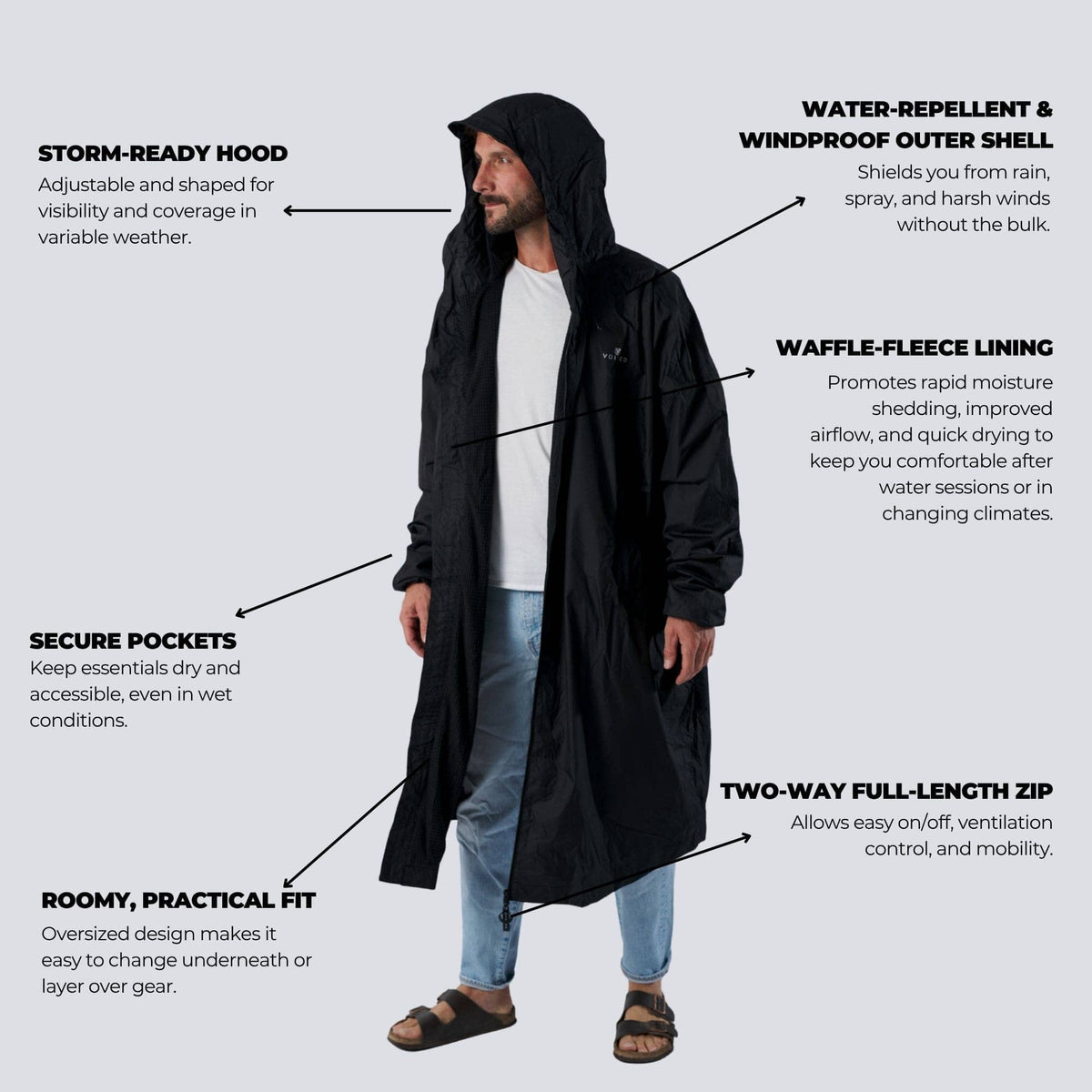 VOITED Allweather Coat - Black Changewear VOITED 