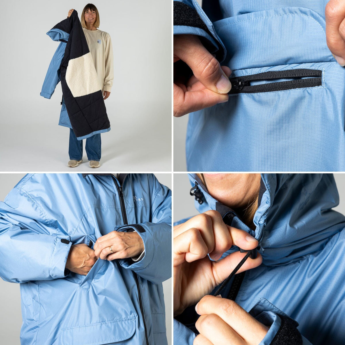 VOITED 3rd Edition Outdoor Changing Robe & Drycoat for Surfing, Camping, Vanlife & Wild Swimming - Ocean Navy/Olive Changewear VOITED 