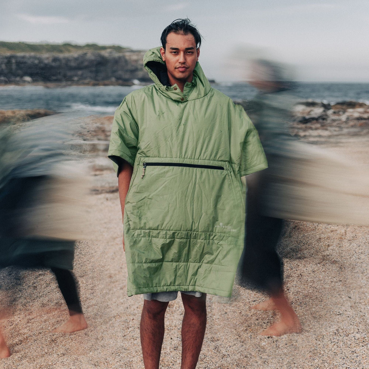 VOITED 3rd Edition Outdoor Poncho for Surfing, Camping, Vanlife & Wild Swimming - Olive Changewear VOITED 