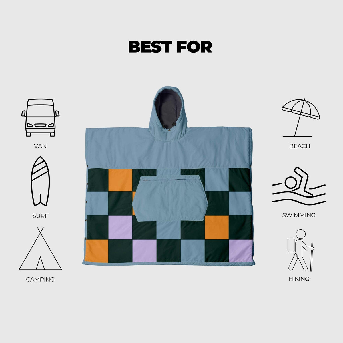VOITED Trooper Outdoor Premium Poncho-Blanket - Cheeckers Blankets VOITED EU 
