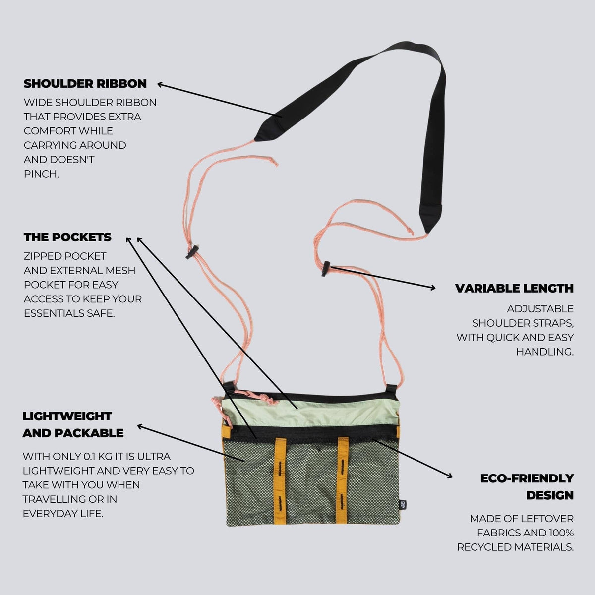 VOITED Essentials Shoulder Bag - Sundial/Cameo Green Accessories VOITED 