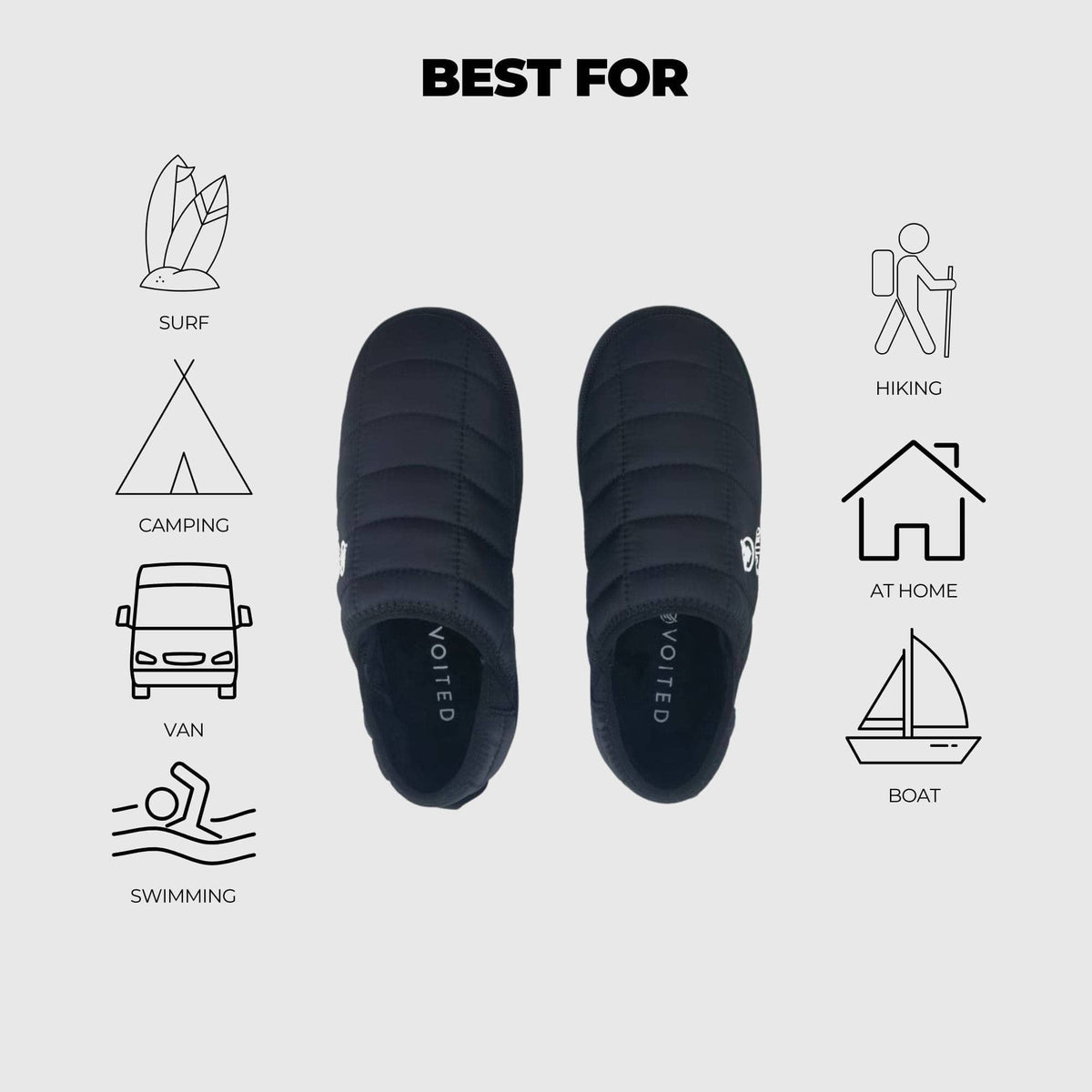 VOITED RidgeLoft SlipOn - Men's fit - Black Footwear VOITED 