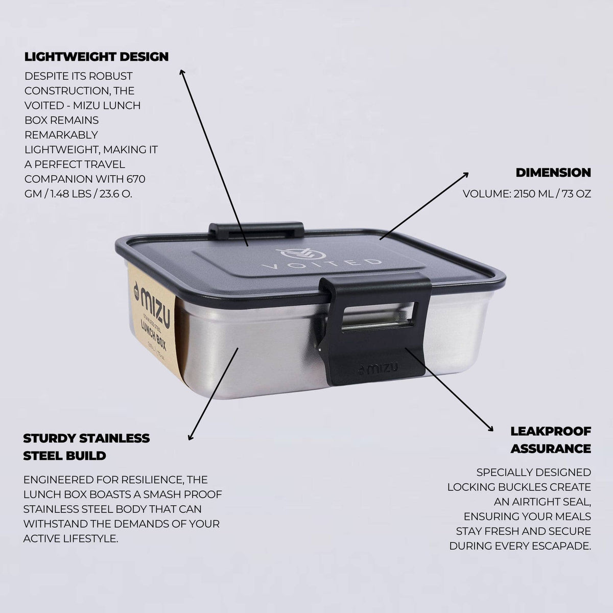 Mizu x VOITED Stainless Steel Lunch Box Accessories VOITED 