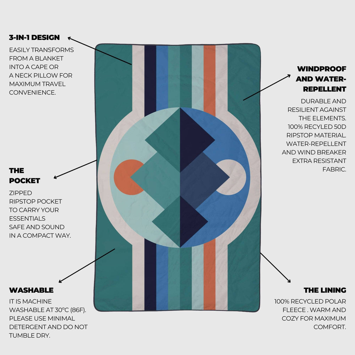 VOITED NeckPack™ Travel PillowBlanket™ - Luna Creek Blankets VOITED 