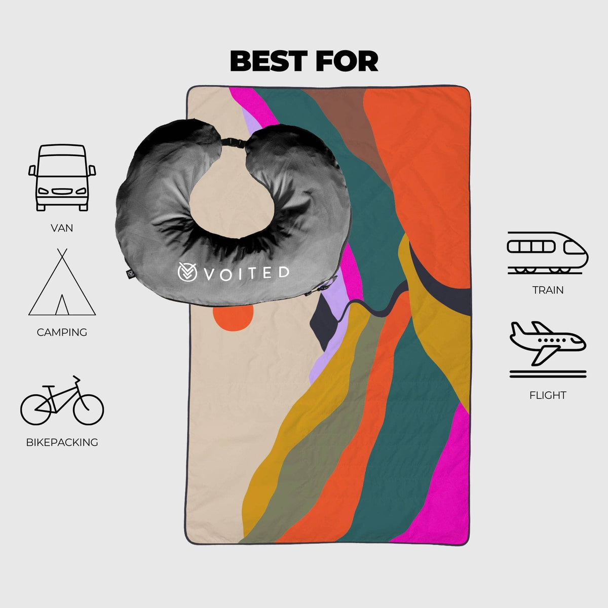 VOITED NeckPack™ Travel PillowBlanket™ - Mystic Ridge Blankets VOITED 